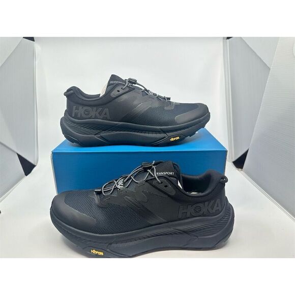 HOKA ONE ONE Men's Transport Sneakers Triple Black Athletic Shoes - Picture 6 of 8